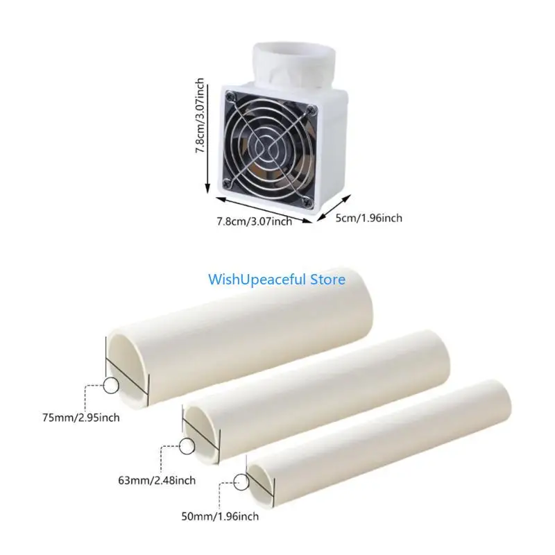 34YA موفرة للطاقة منخفضة الضوضاء 12 فولت مروحة قناة مع سلك طاقة مناسبة للاستخدام المنزلي والمرآب تنفيس الدخان في المساحات الضيقة #6