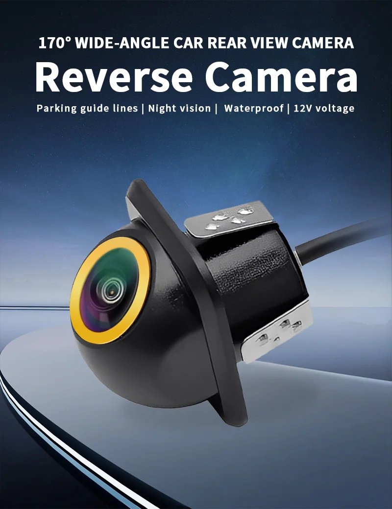AHD 1080P/720P Fisheye Auto-Rückfahrkamera 170° ° Ultra-Weitwinkel HD Nachtsicht IP68 Wasserdichte Universelle Fahrzeug-Parkkamera – Detail 1