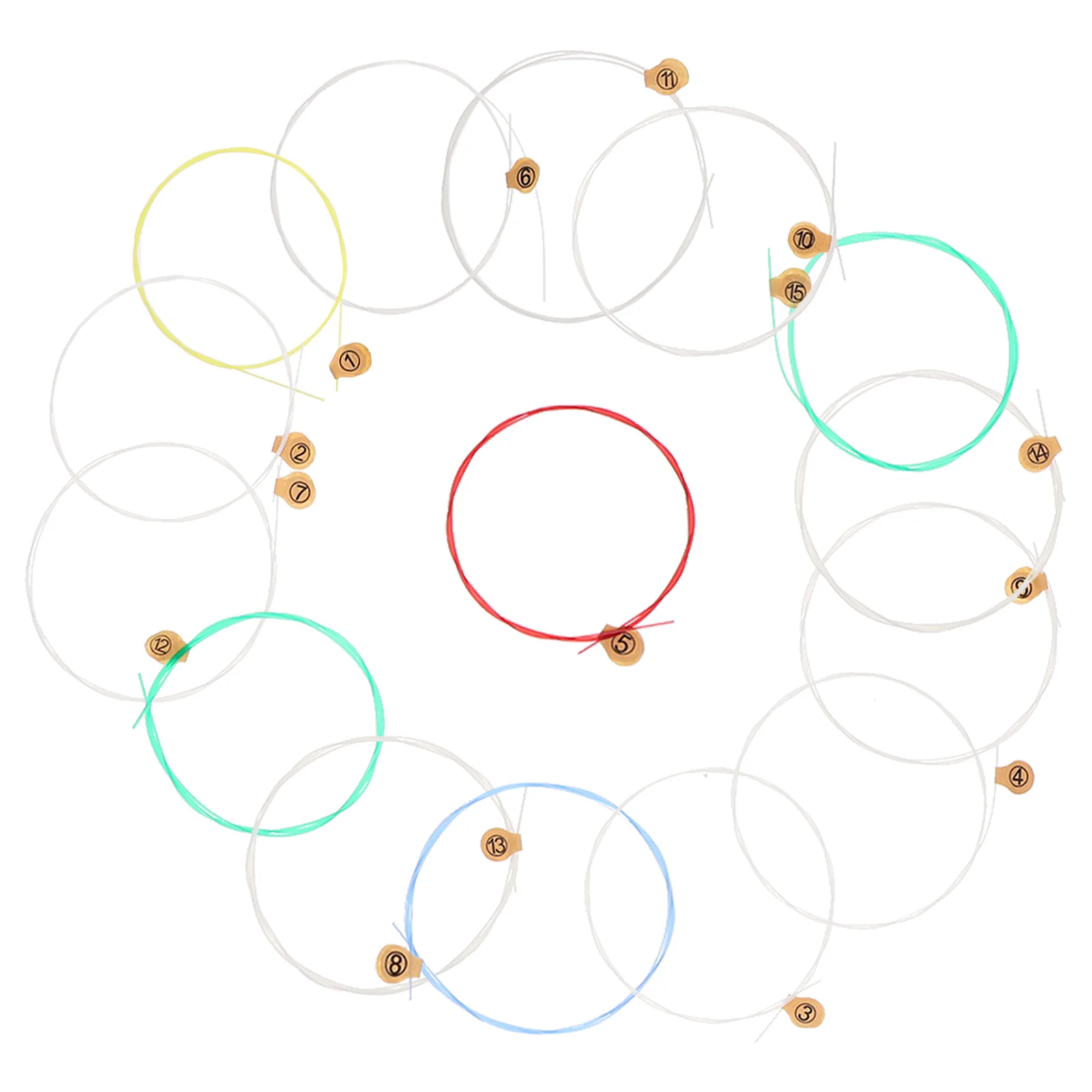 

15Pcs Lyre Strings Sturdy Harp String Replacement Kit Instrument Strings Accessories Stringed Instrument Parts