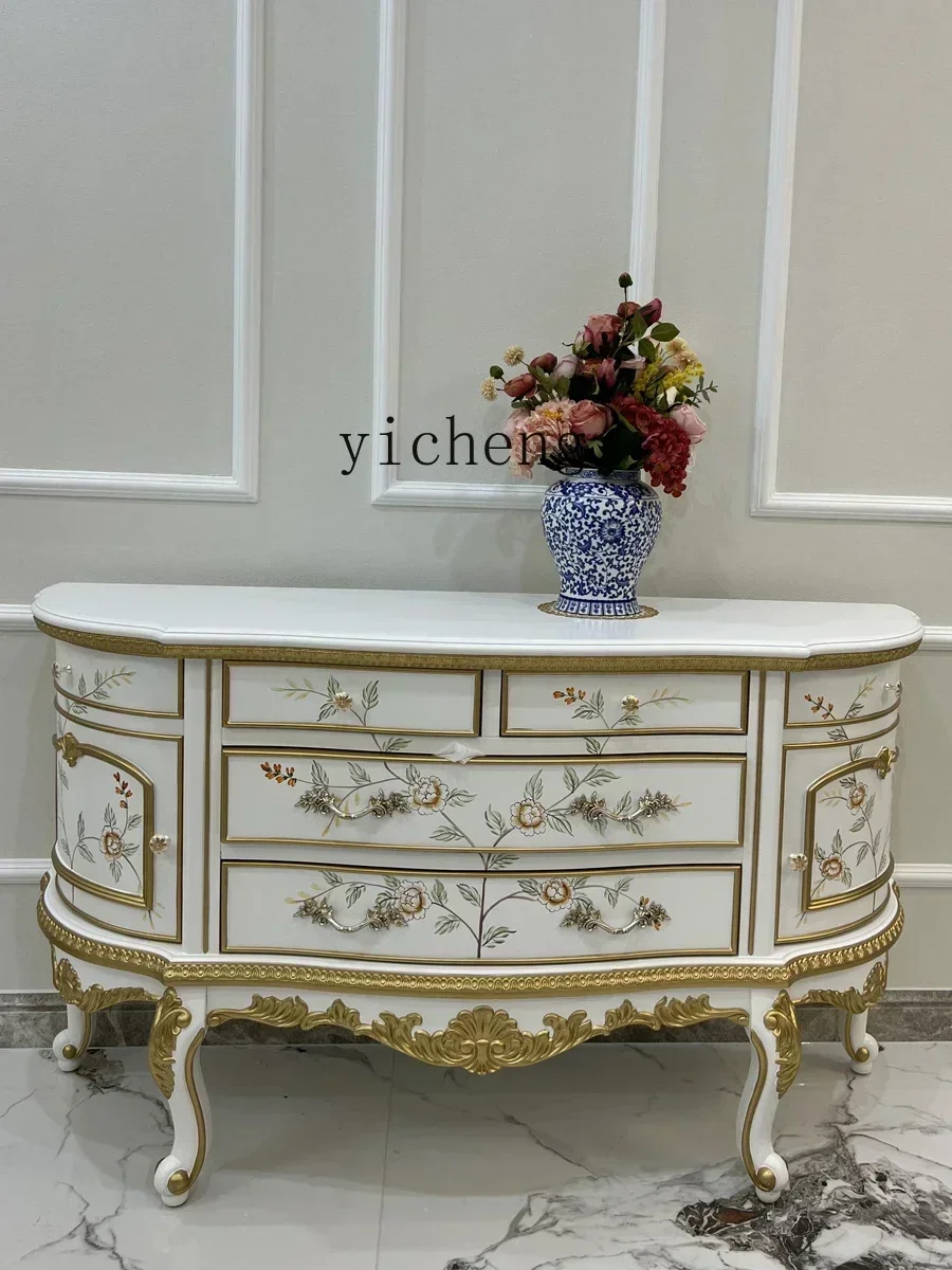 b11-7.1 opposite the door living room decoration American-style solid wood  dining side cabinet bedroom storage entrance cabinet