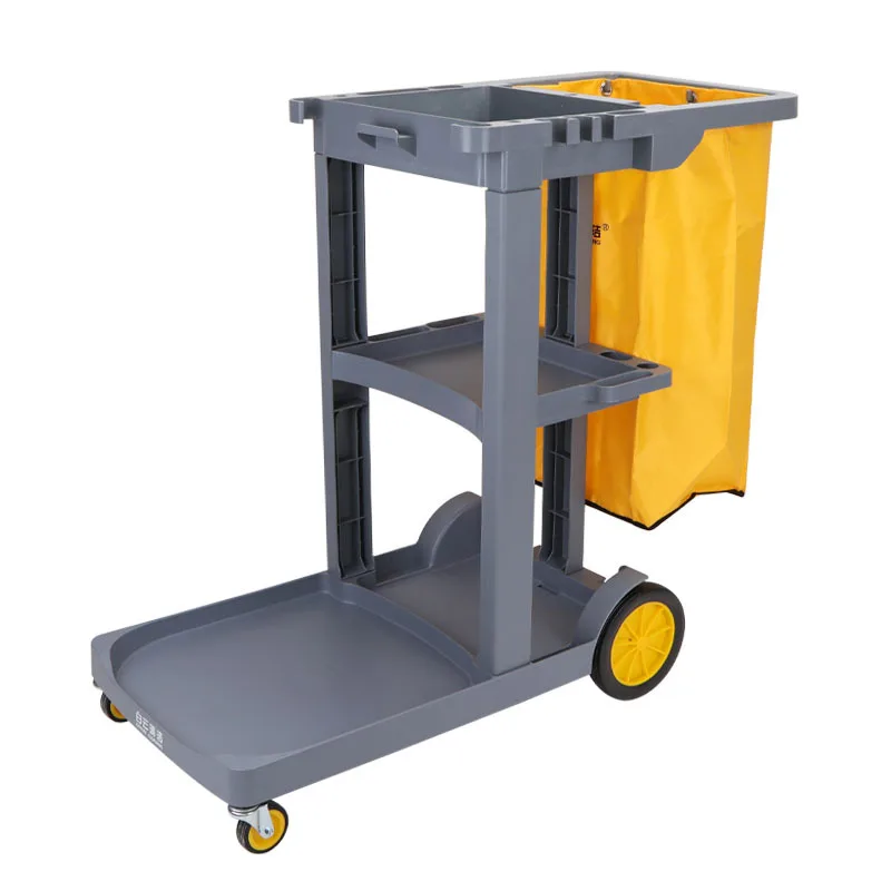 

2025 Hotel Hospital Mall Rooms Plastic Cleaning Tool Janitorial Cart Housekeeping Trolley