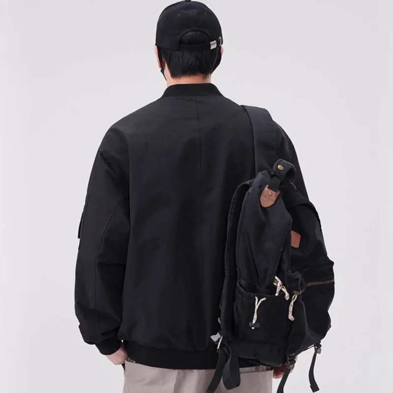 WVGA ربيع الخريف جديد الرجال المد البيسبول سترات بدون ياقة المتخصصة أنيق عادية الكورية نمط جيب المعاطف العصرية Ins Y2K W16675 #5