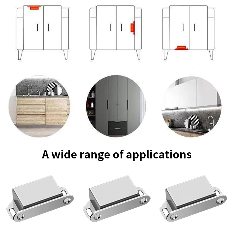 5/12/20 قطعة مزلاج باب مغناطيسي، امتزاز مغناطيسي، يستخدم للخزائن وخزائن الملابس وأثاث قفل باب أبازيم الأجهزة #3