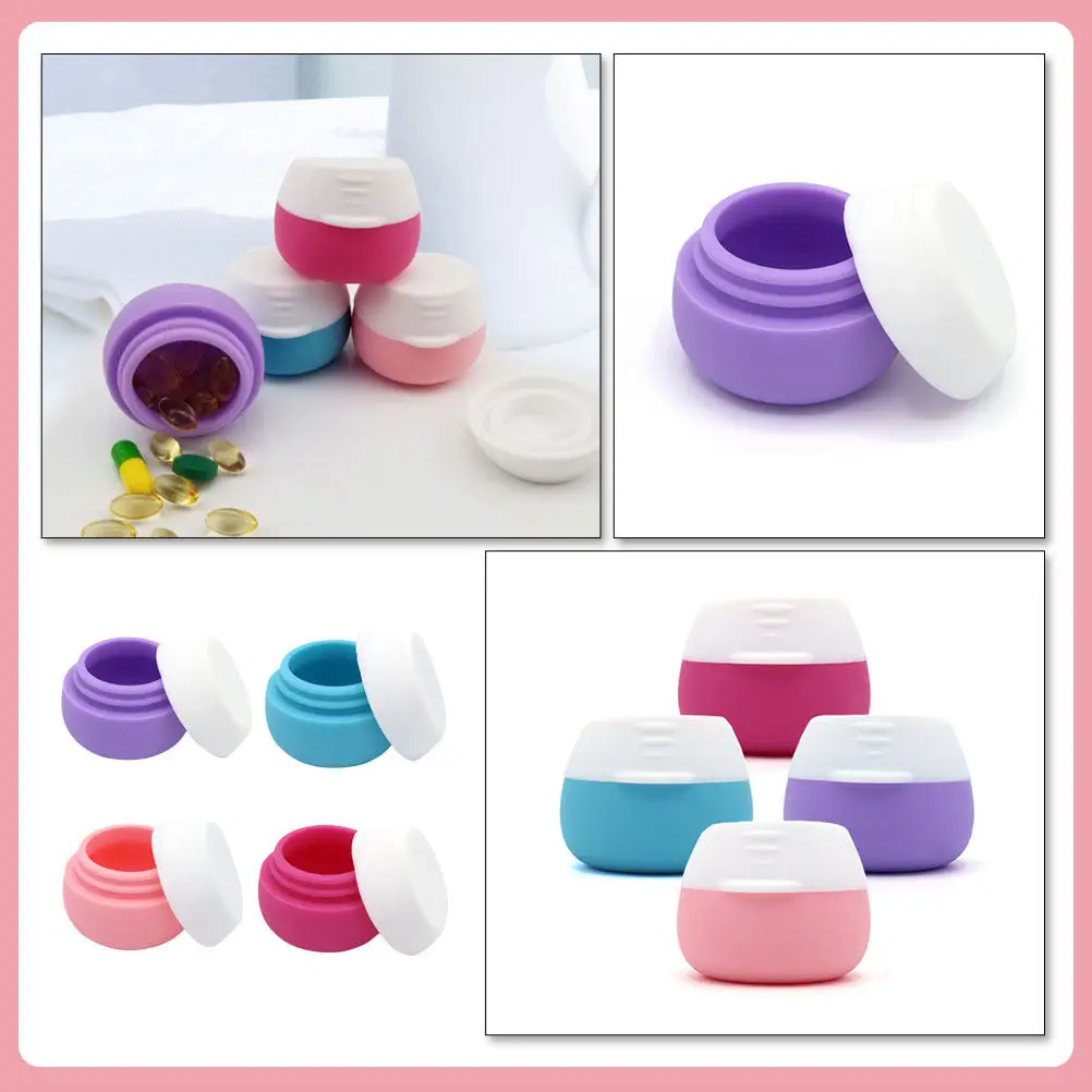 

Набор из 4 дорожных косметических баночек для крема, пустые многоразовые контейнеры для хранения, компактные универсальные флаконы для крема для лица