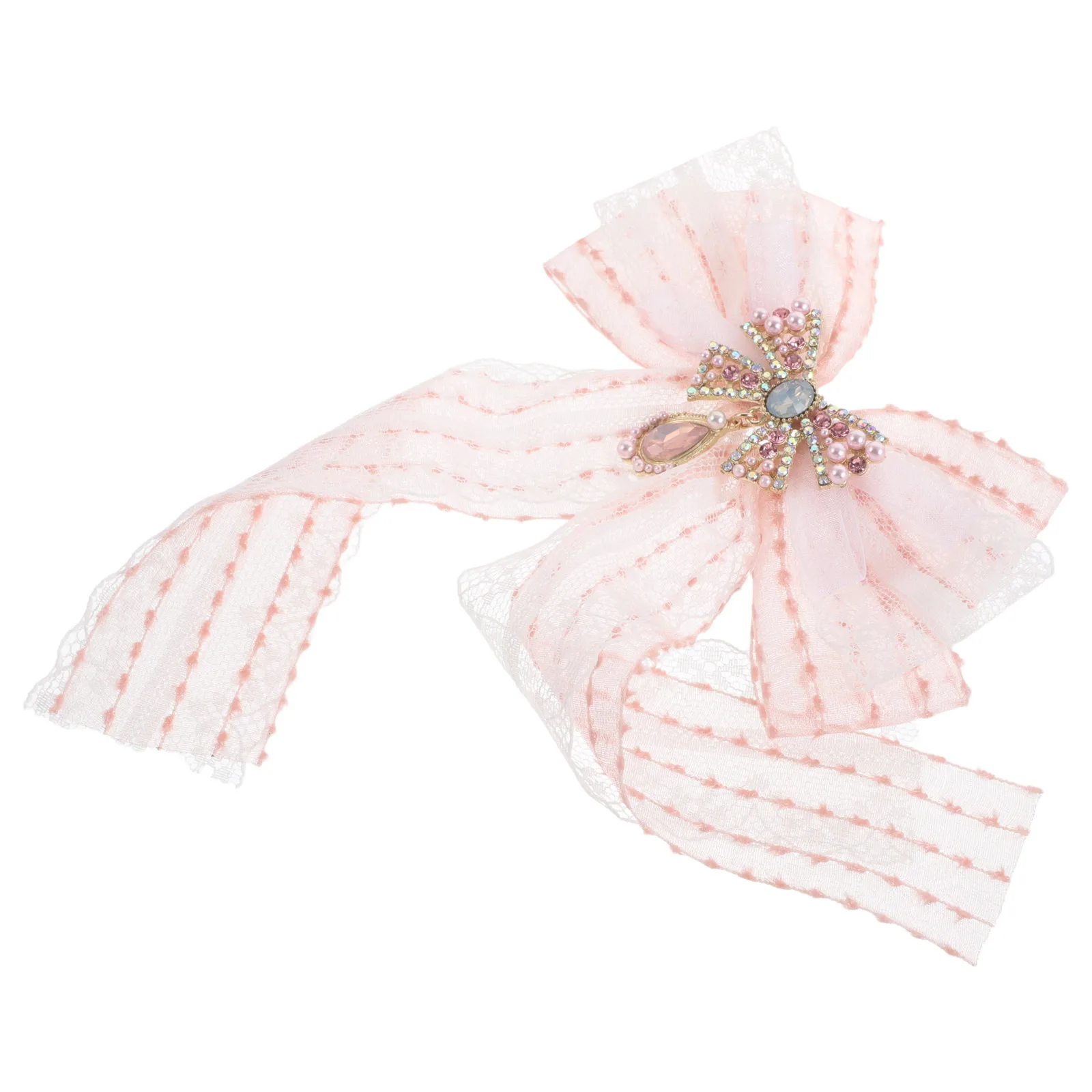 

Elegant Bow Brooch Ties Pins Large Bowtie for Women Polyester Attachable Dress Corsage Lady Miss Shaped Fashionable Accessory