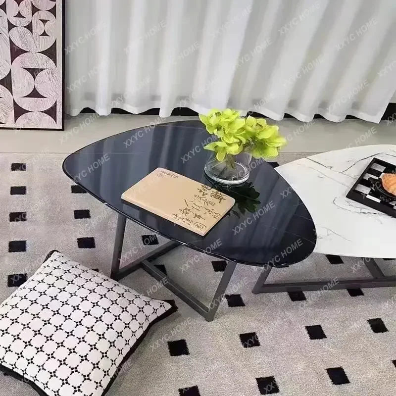 

Hminimalist special-shaped marble coffee table living room