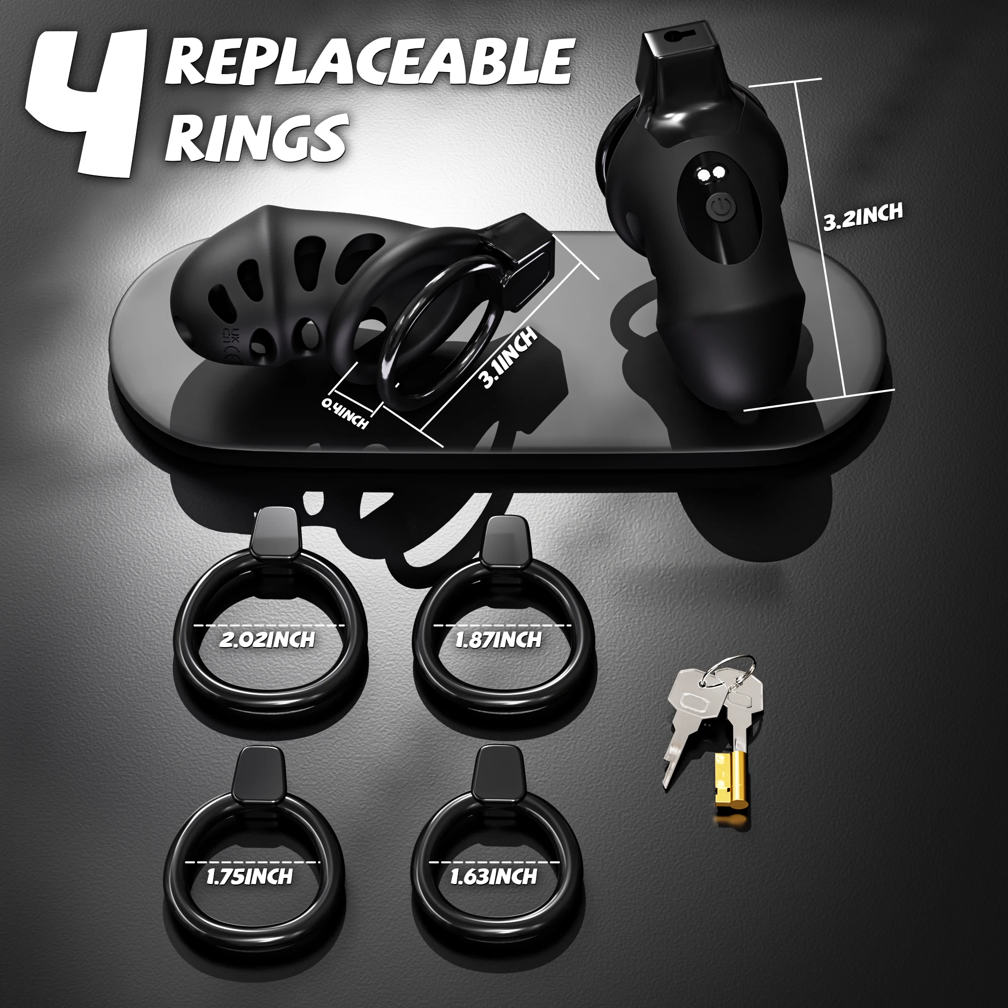 KUSHOR APP Control Vibrating Chastity Cage Cock Cage Devices dengan 10 Getaran Kunci Pengikat Penis BDSM Mainan Seks Dewasa untuk Pria