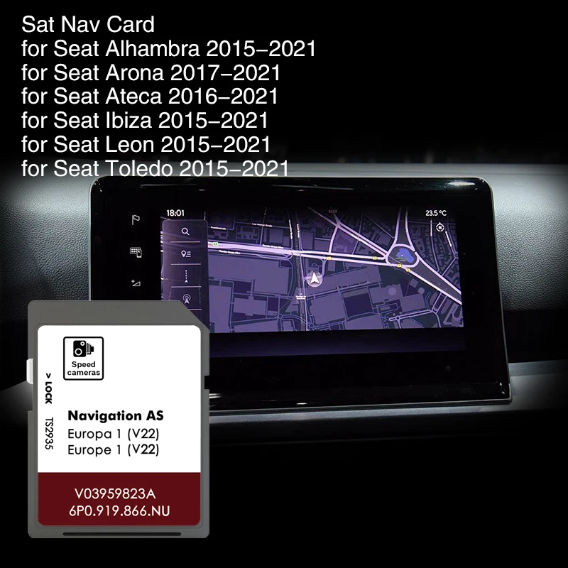 

SD-карта AS V19 MIB2 LEON Ateca IBIZA TOLEDO ALHAMBRA 2024, SD-карта NAVI, карта для сиденья