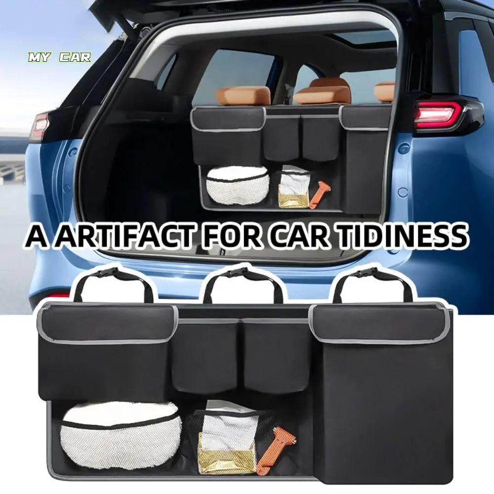 

Multiple Pockets Car Trunk Storage Bag High Capacity Adjustable Backseat Hanging Organizer Oxford Cloth Space Saving