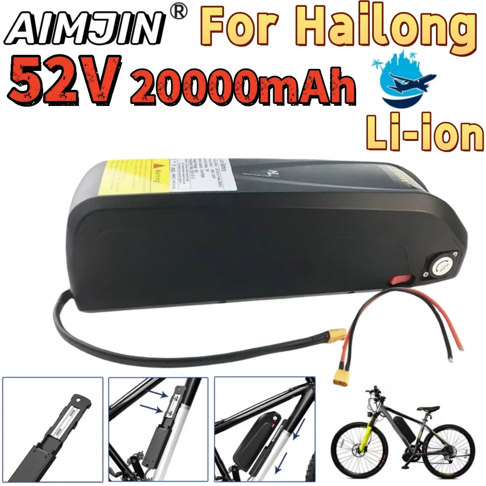 

52V 20Ah For Hailong Battery 20Ah Battery with BMS for 52V 250W 350W 500W 750W 1000W power battery pack with charger