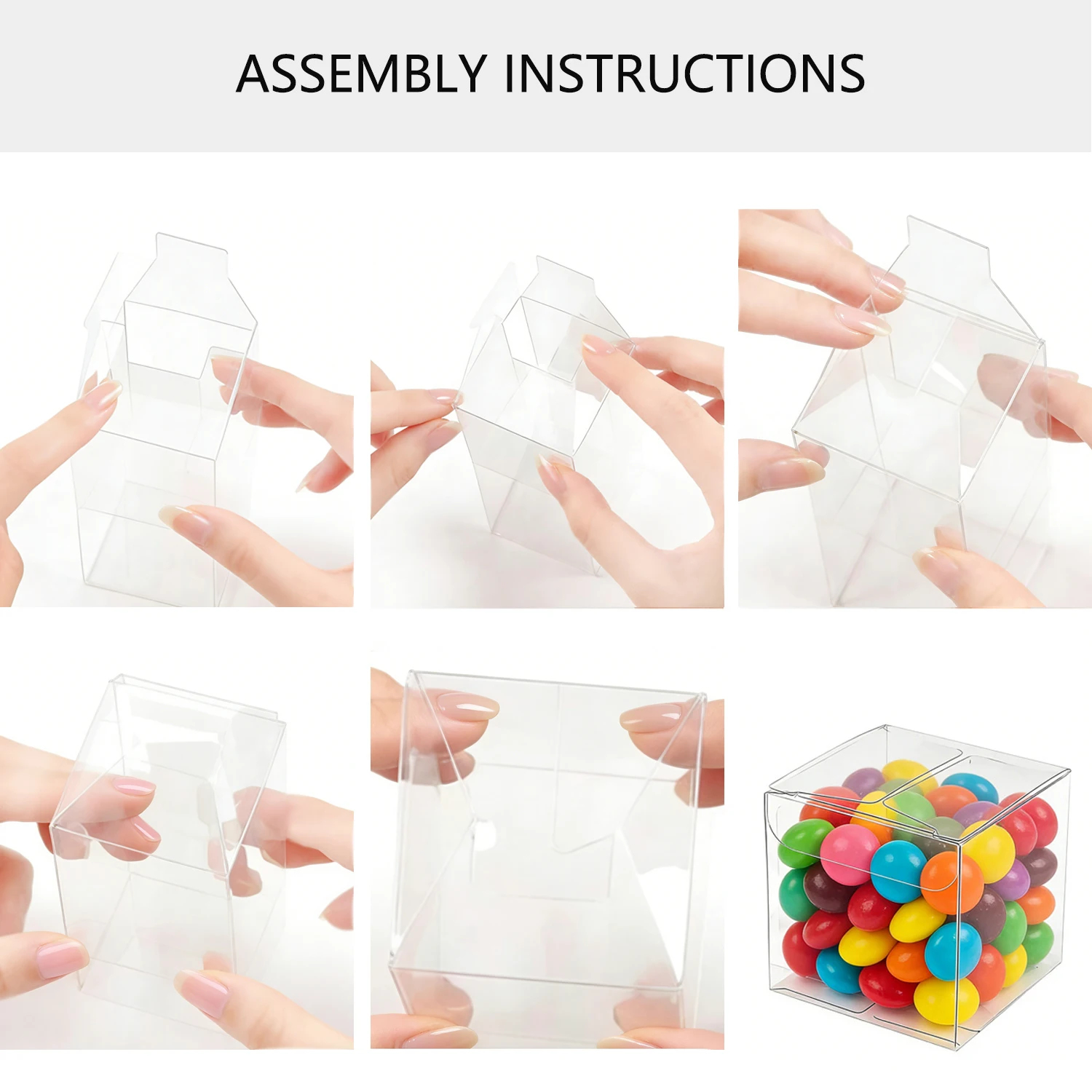 10-50pcs Transparents Square P - Wedding Favor Box 评论和价格