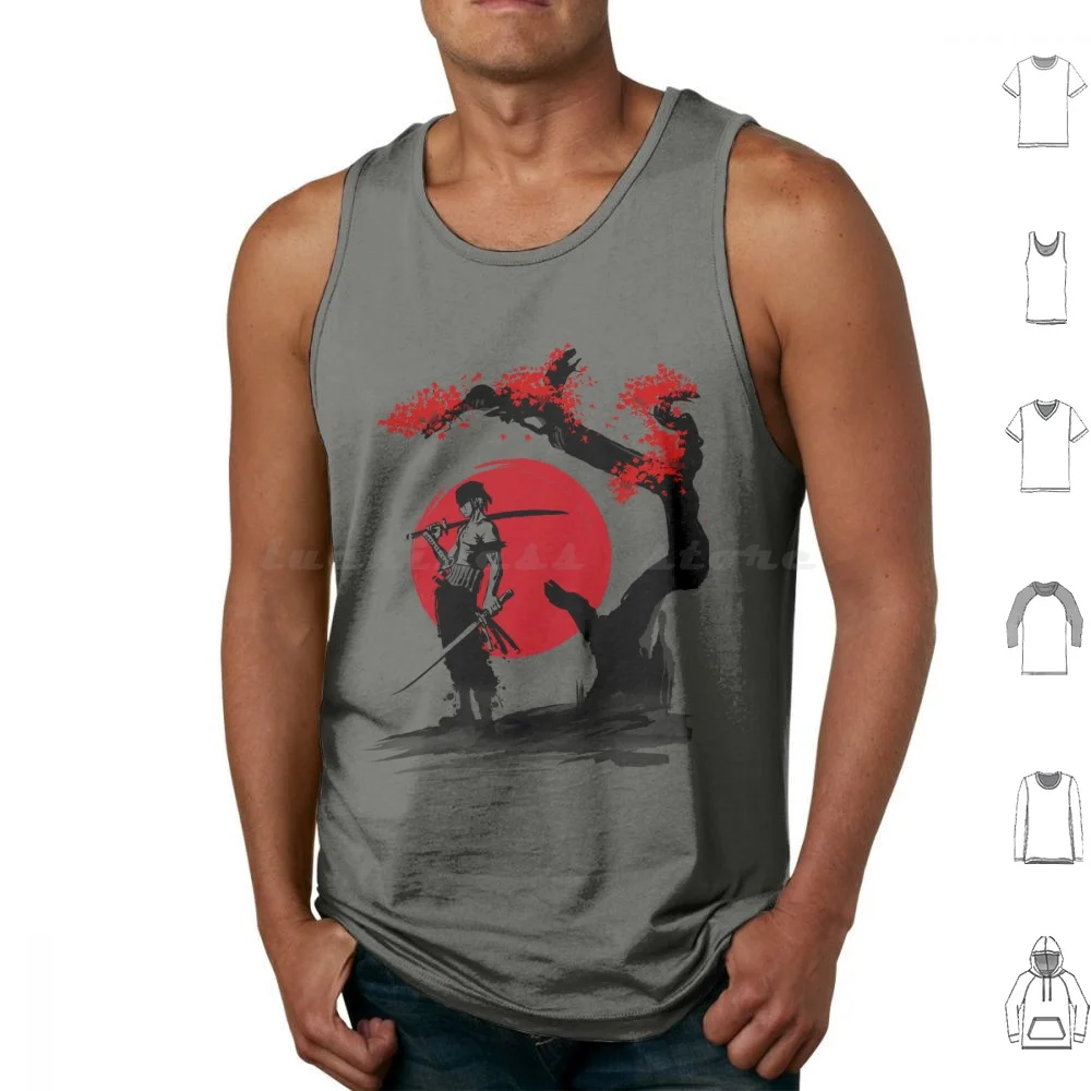 Swordsman Pirate #G34 Tank Tops Print Cotton Manga Zoro Hats Luffy Zoro Anime Roronoa Zoro Monkey D Luffy Mugiwara