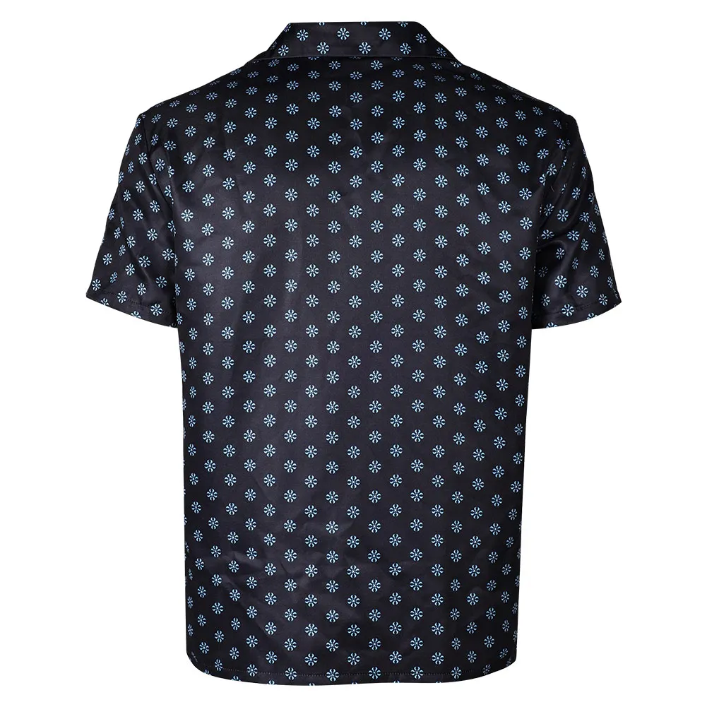 Dalton ชุดผู้ชายเสื้อเชิ้ตคอสเพลย์เครื่องแต่งกายสวมบทบาท2024ชุดแต่งกายวันฮาโลวีนสำหรับผู้ชายเสื้อลายพิมพ์สีดำ