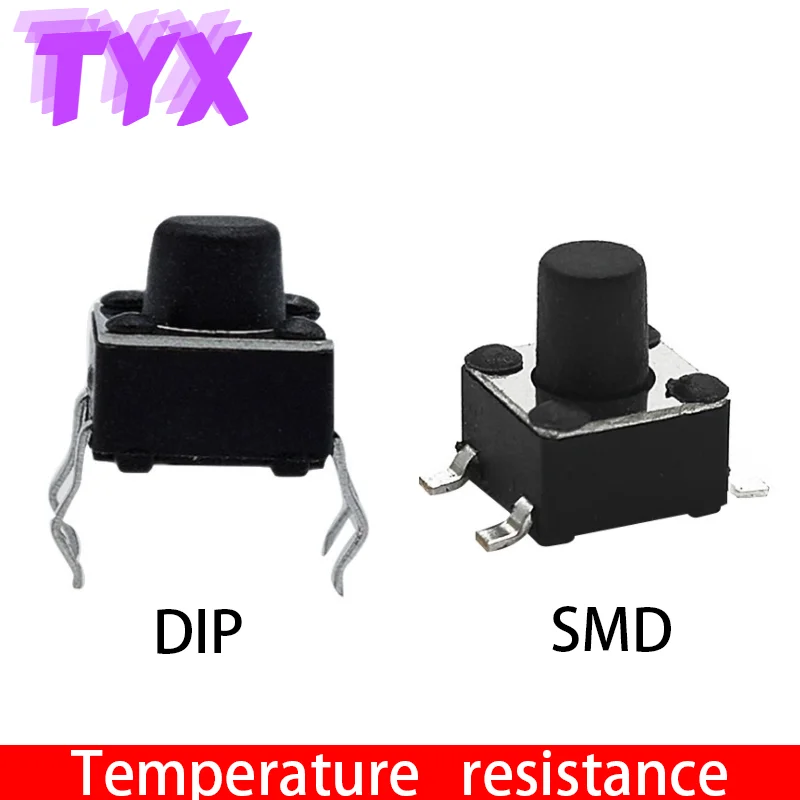 

50PCS SMD DIP 4.5*4.5 Mini Tactile Touch Button Micro Switch 4.5x4.5x3.8/4.3/5/6/7/8/9MM Momentary Button 4Pin