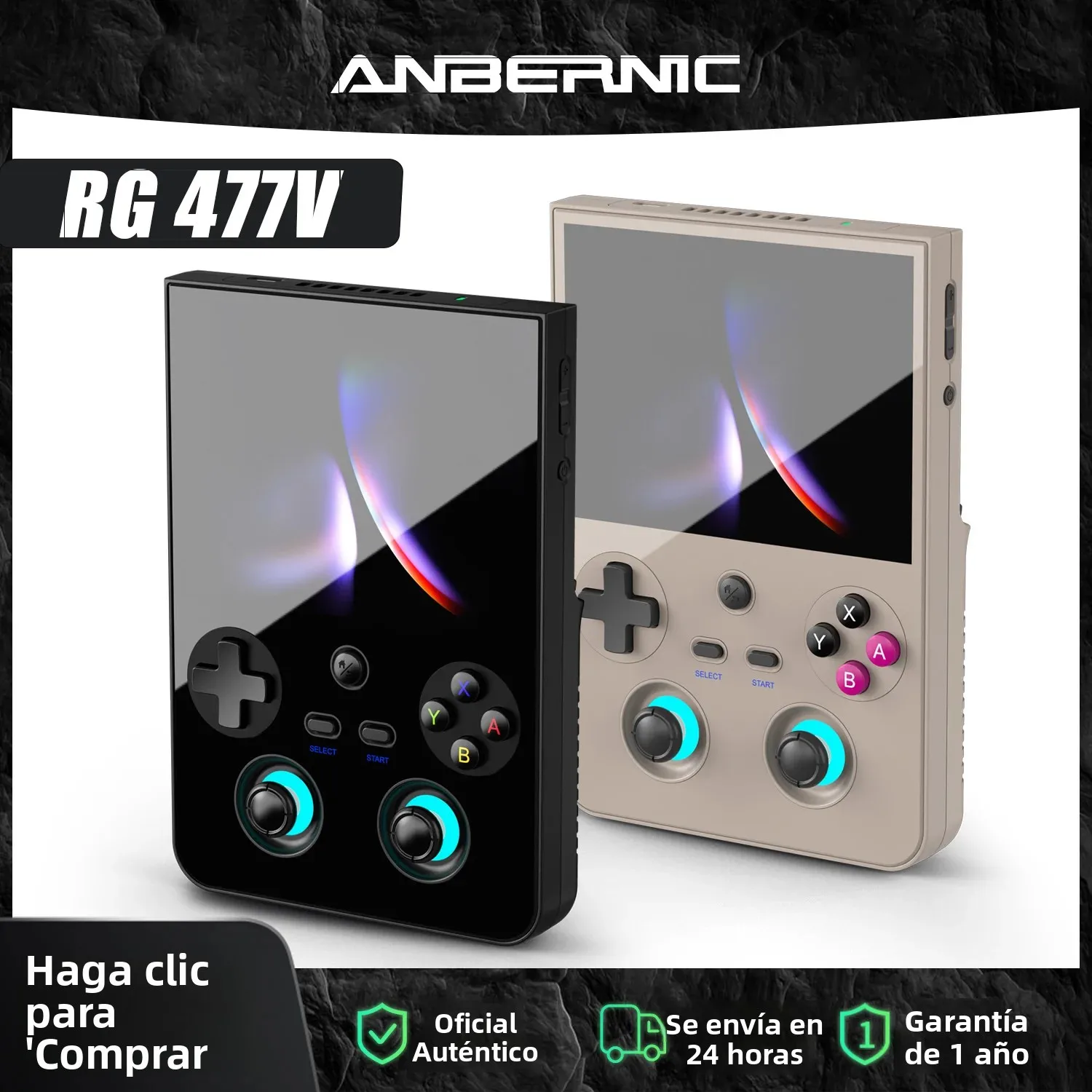 Consola de Juegos Retro Anbernic RG 477V, Android 14, Dimensity 8300, Pantalla LTPS In-Cell de 4.7 Pulgadas, 5500mAh, Wi-Fi 6E, Joystick Hall