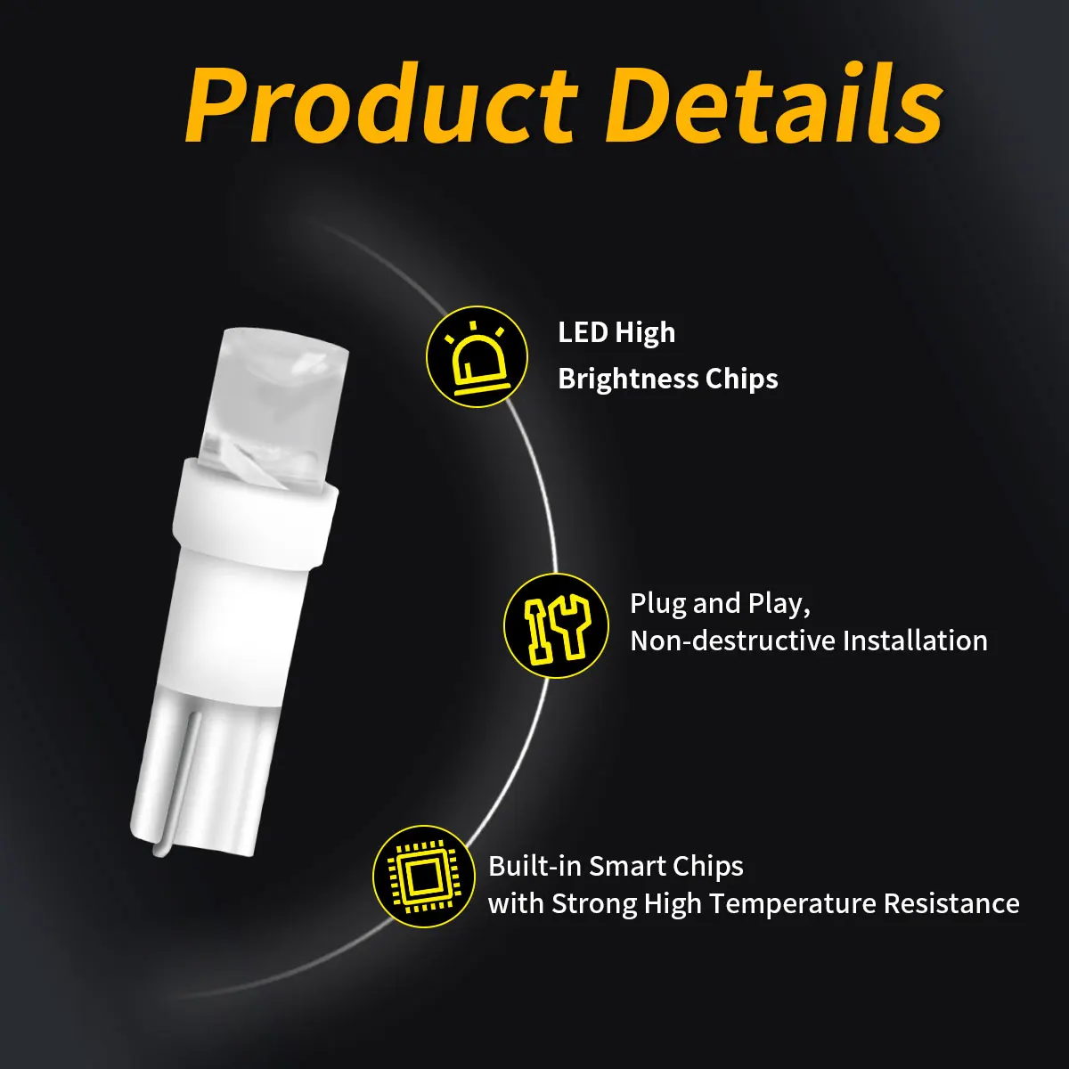 

10/20/50/100/200pcs T5 W1.2W W2.3W white/red/blue/yellow/green car dashboard light 12V DC plug and play car dashboard bulb