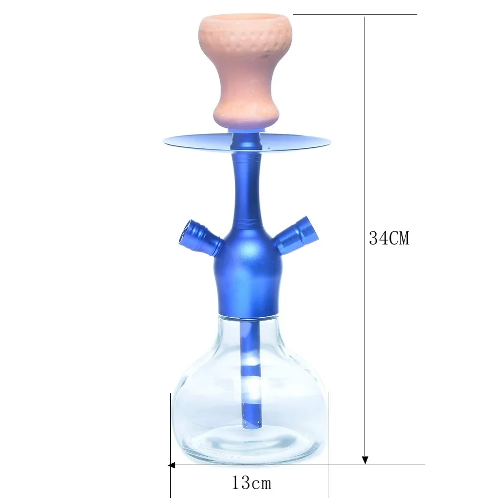 Aluminum Alloy Portable Hookah Shisha Traditional Arabic Travel Hookah Shisha Set With Glass Bottle Single Hose