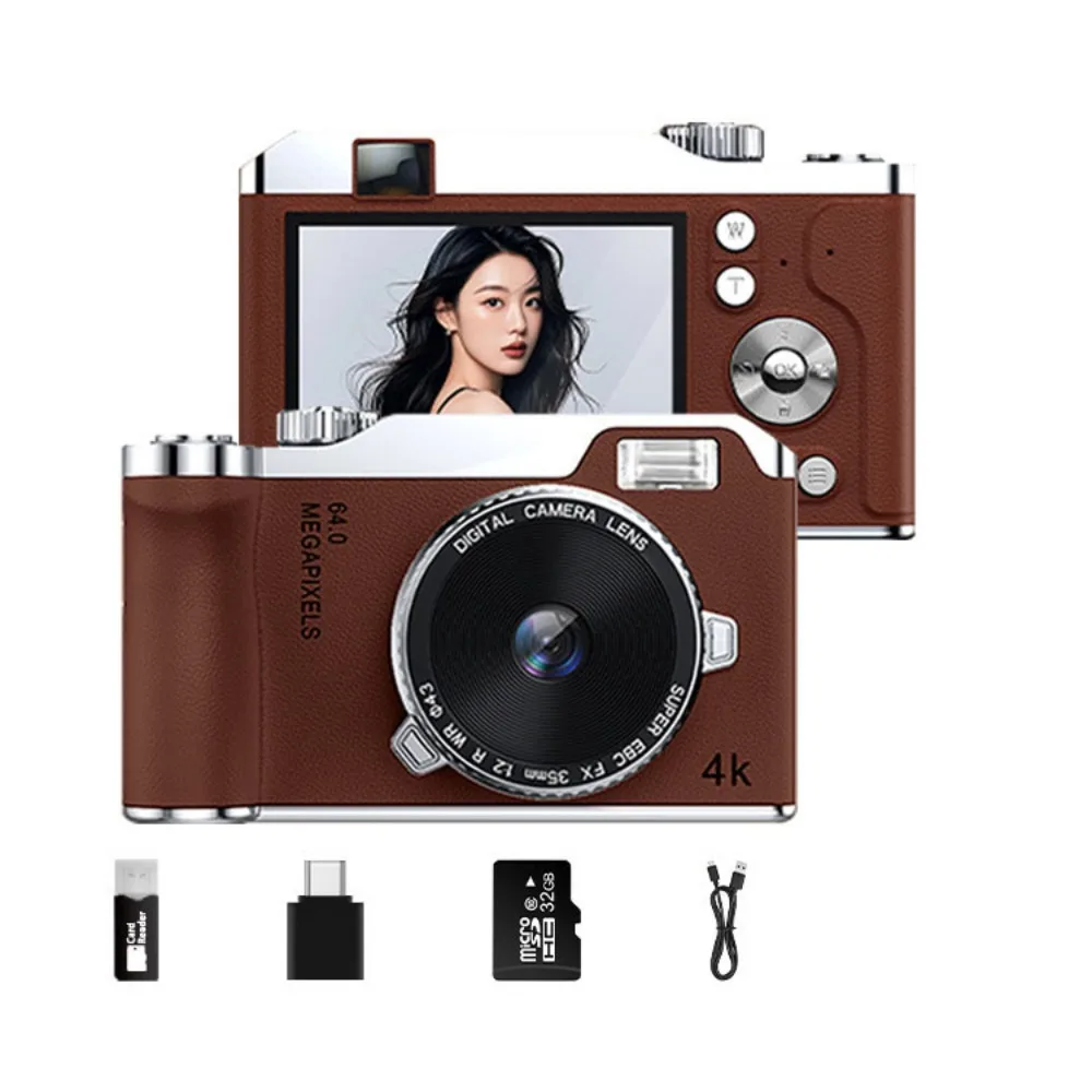 

Front/Rear Dual Camera 4K HD Digital Camera Autofocus 2.4 Inch Screen Entry-Level CCD Camera 16x Zoom LED Fill light