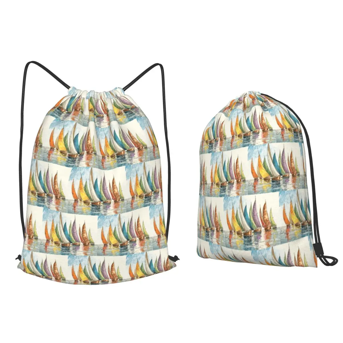 

Sailing Regatta Backpacks Portable Drawstring Bags Sports Bag Book Bags for Man Woman Students