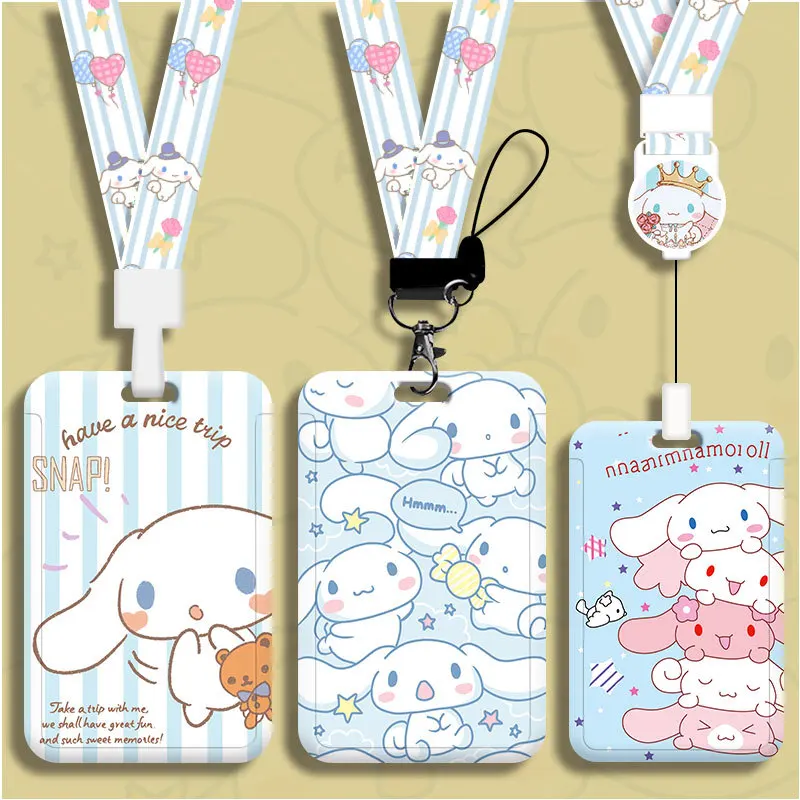 

New Cinnamoroll ID Badge Card Holder Lanyard Kids Credit Card Case Neck Strap Door Card Holder Credentials Gift
