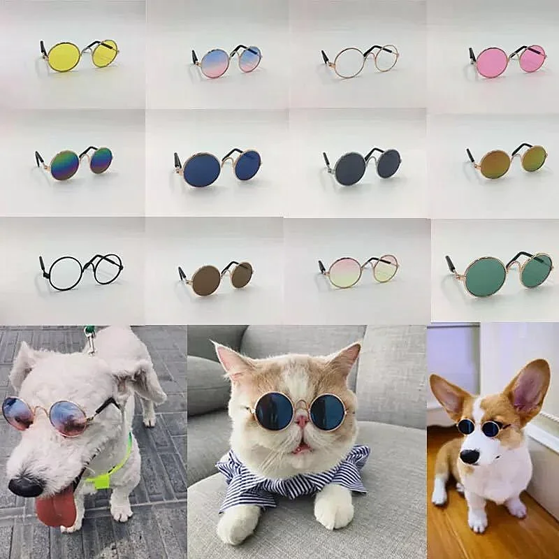 1Pcs Pet Cat Glasses Dog Pet Product Glasses for Cat Little Dog Toy Eye-Wear Sunglasses Photos Props Pet Cat Accessories Vintage