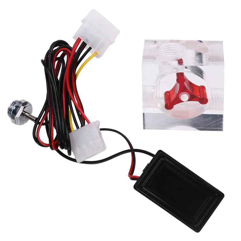 Three Way Flow Meter LED Thermometer For Water Cooling Liquid Cooler Computer Radiator Supplies Temperature Meter