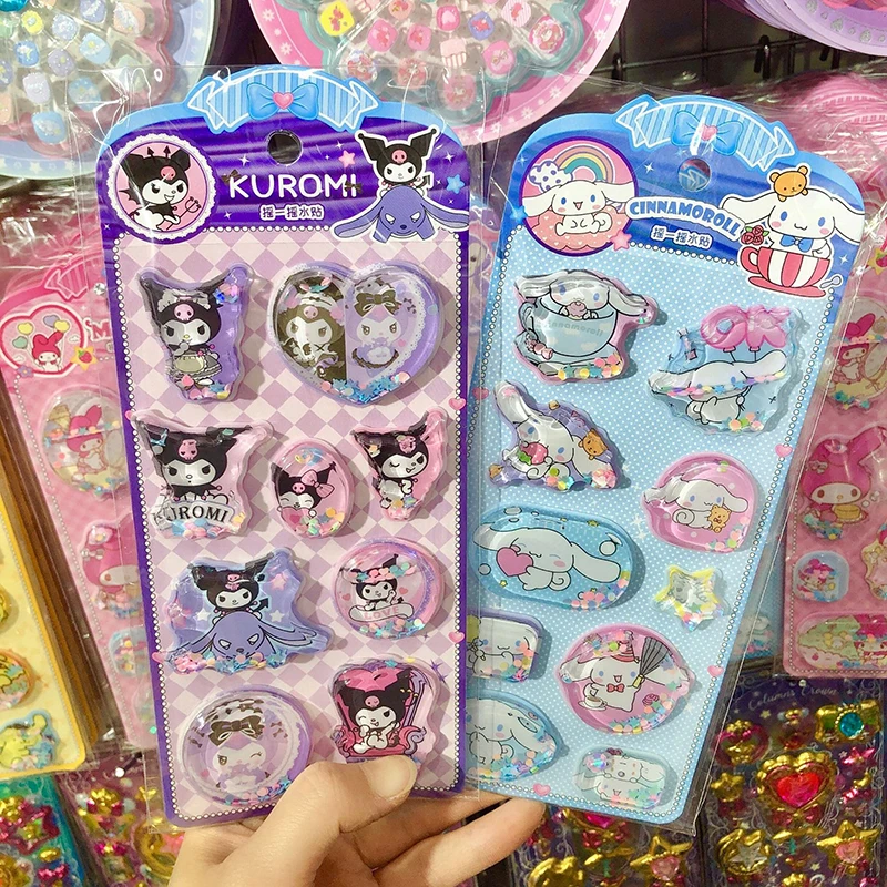 1/5pcsSheet DIY Notebook Album Diary Handbook Decoration Cute Anime Kawaii Sanrio 3D Shake Sticker For School Student Stationery image 5