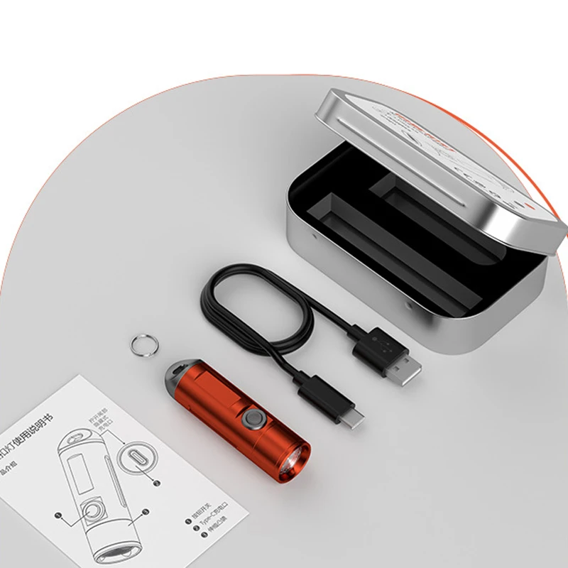 6cmポケット懐中電灯 701230 USB-C充電式EDCトーチワークライト 4モードフラッシュライト キャンプ、家庭、緊急時用