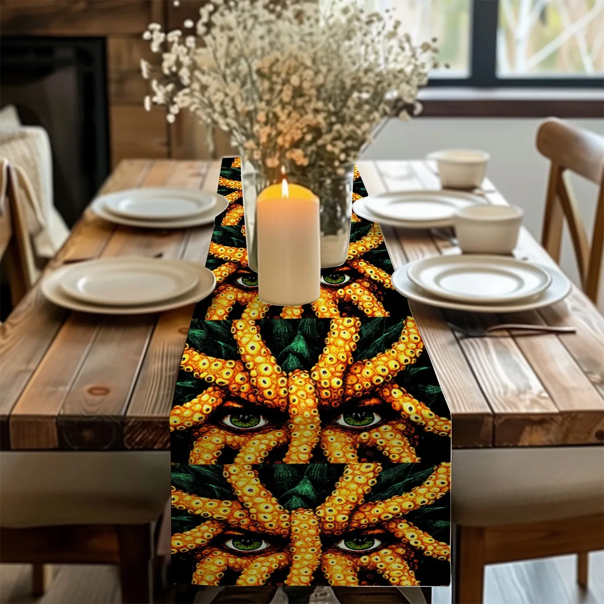 

decor table runner Octopus Tentacle Surreal Style Table Flag for family party,dining table decoration,festival party decoration