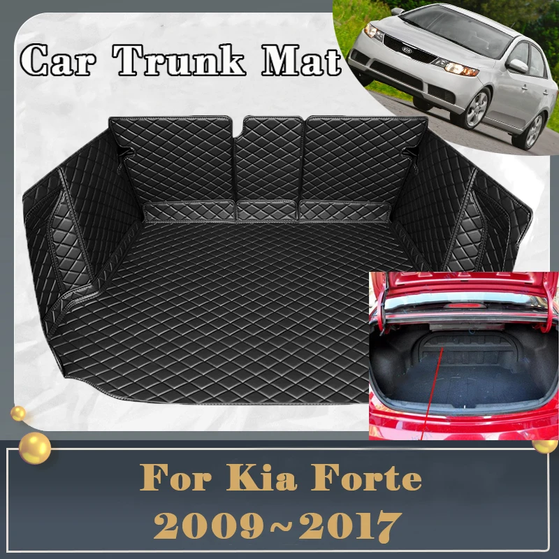 

Car Trunk Mat For Kia Forte Cerato Shuma 2009~2017 Dirt-resistant Fully Surrounded Trunk Mat Rear Cargo Tray Car Accessories