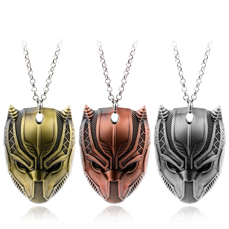 Black Panther Captain Marvel Sign Necklace Marvel Marvel Avengers  Boys Alloy Pendant Necklace Creative Gifts