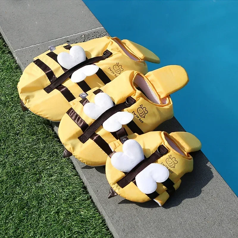 Summer Little Bee Dog Swimsuit Waterproof Puppy Life Jacket Breathable Dog Clothes Harness Swimming Safety for Dog Pet Supplies