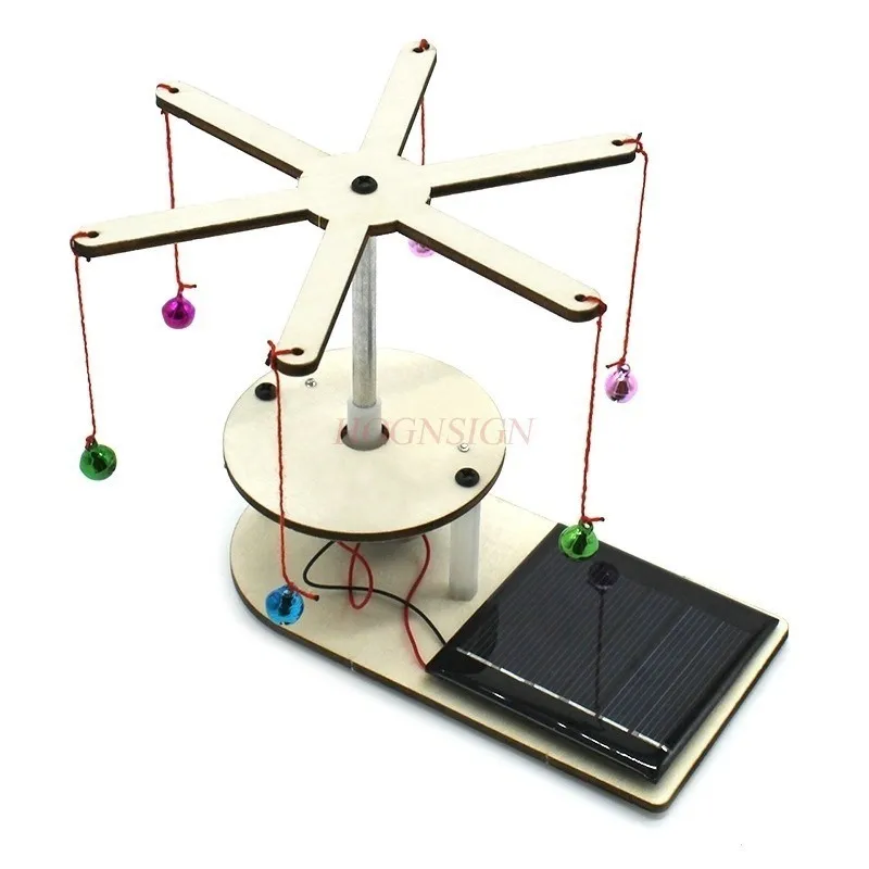

1 комплект вращающегося колокола на солнечной энергии, преобразование легкой энергии, научный эксперимент, детская электрическая модель «сделай сам»