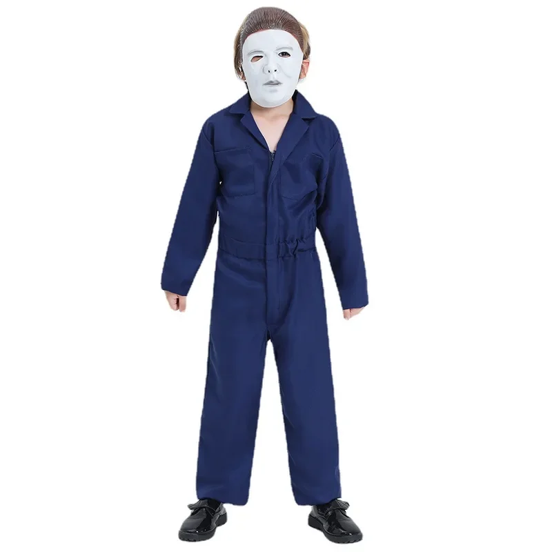 Michael Myers kostium dla dorosłych maska Cosplay kombinezon na Halloween stroje Horror krwawy zabójca karnawał Party kostium dla dzieci dla mężczyzn