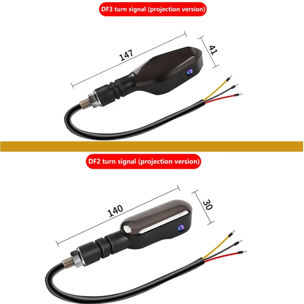 2PCS Motorcycle Projection Turn Light Motorcycle Floor Light Colorful Led Ambient Sequential Flowing Flash Indicator Lights image 6