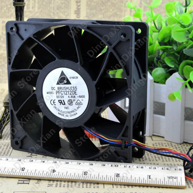 X 1 шт. для DELTA PFC1212DE |   12В 4.80А |   12 см |   Мощный охлаждающий вентилятор для Antminer S7 S9 D3 E9