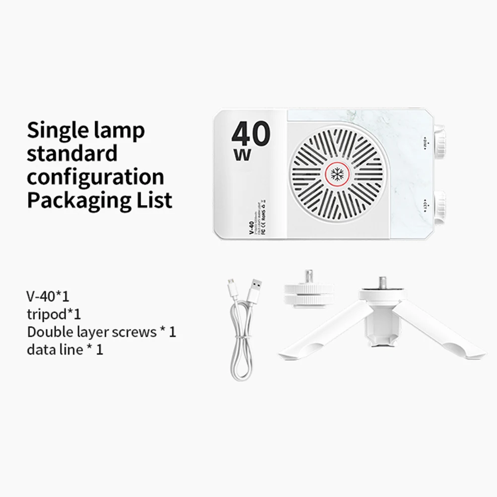 40 واط LED كاميرا ضوء 2800 كيلو-9000 كيلو يده ملء الضوء 4400 مللي أمبير قابلة للشحن التصوير الإضاءة الفيديو الضوئي للتصوير الفوتوغرافي