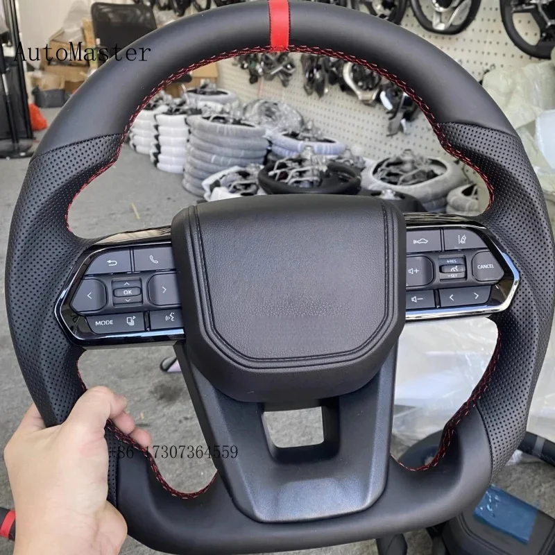 

Для Toyota Hilux, Fortuner, Land Cruiser, GR, Toyota Previa: Кастомный чехол на руль из черной кожи, аксессуары для интерьера автомобиля