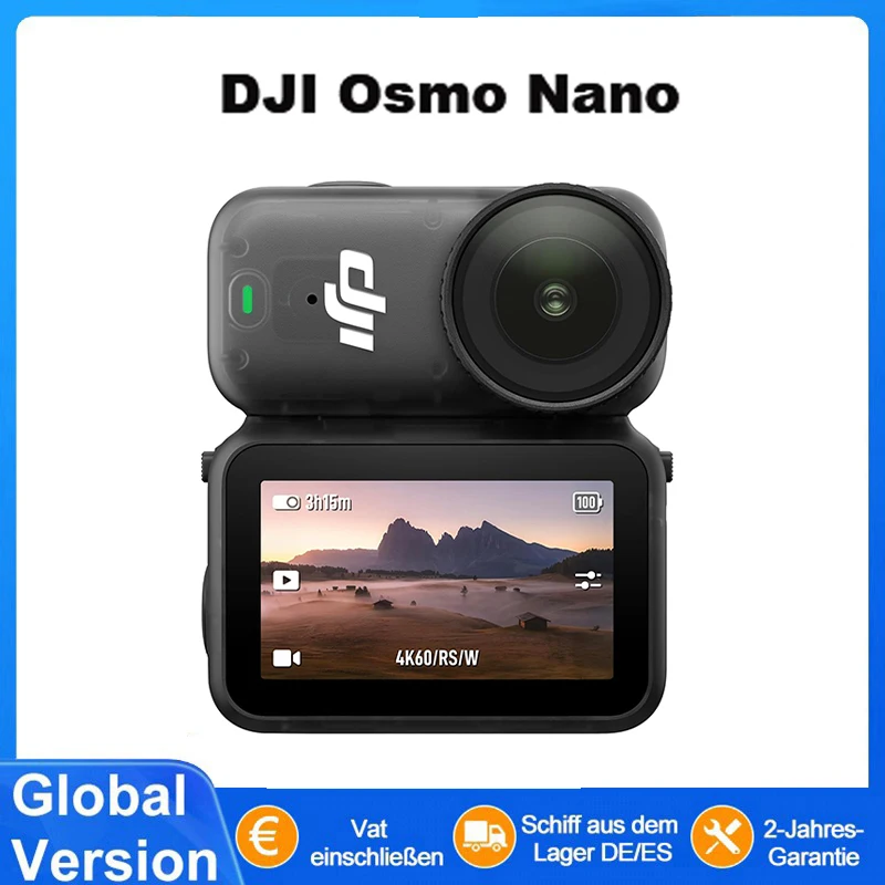 Caméra d'action DJI Osmo Nano Standard Combo 64G/128G, capteur nouvelle génération 1/1.3, caméra POV 4K pour vlogging, visionnage en direct, télécommande