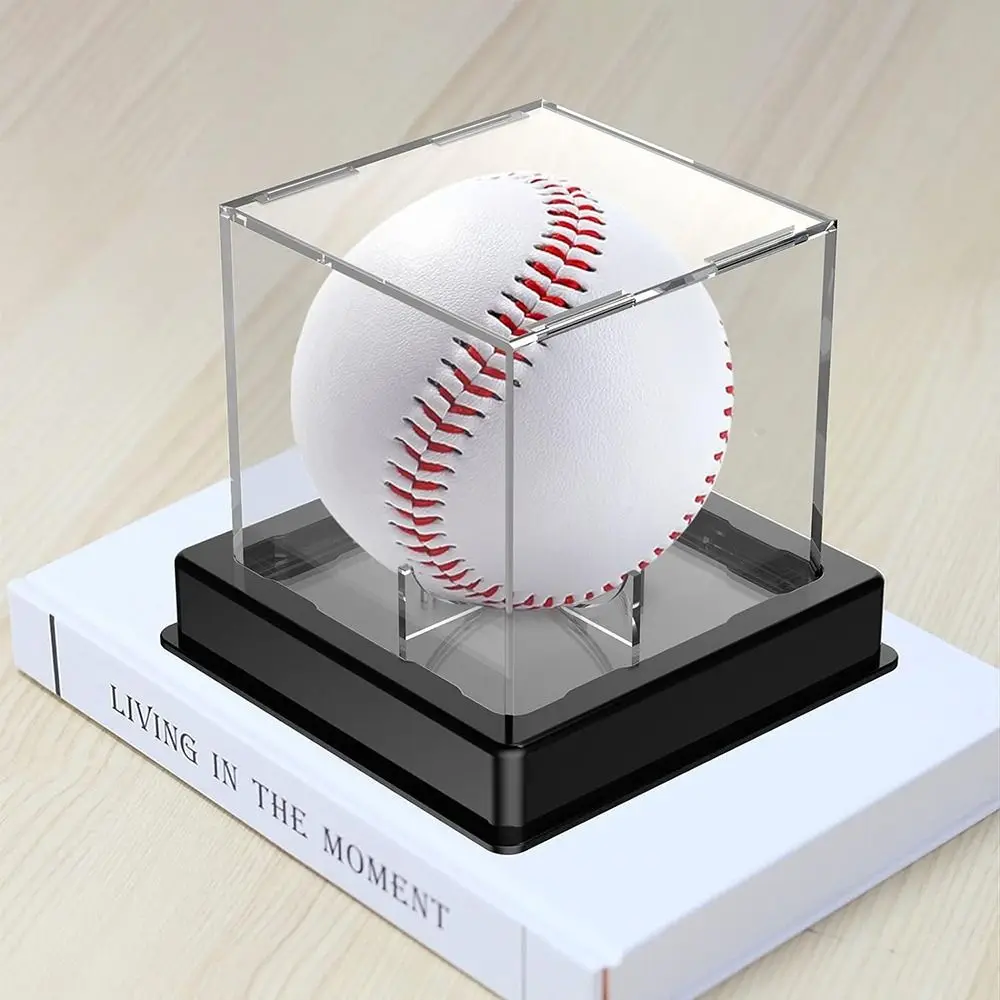 Transparent Ball Protector Baseball Display Case Showcase Cube Baseball Storage Box Acrylic UV Protected Baseball Holder