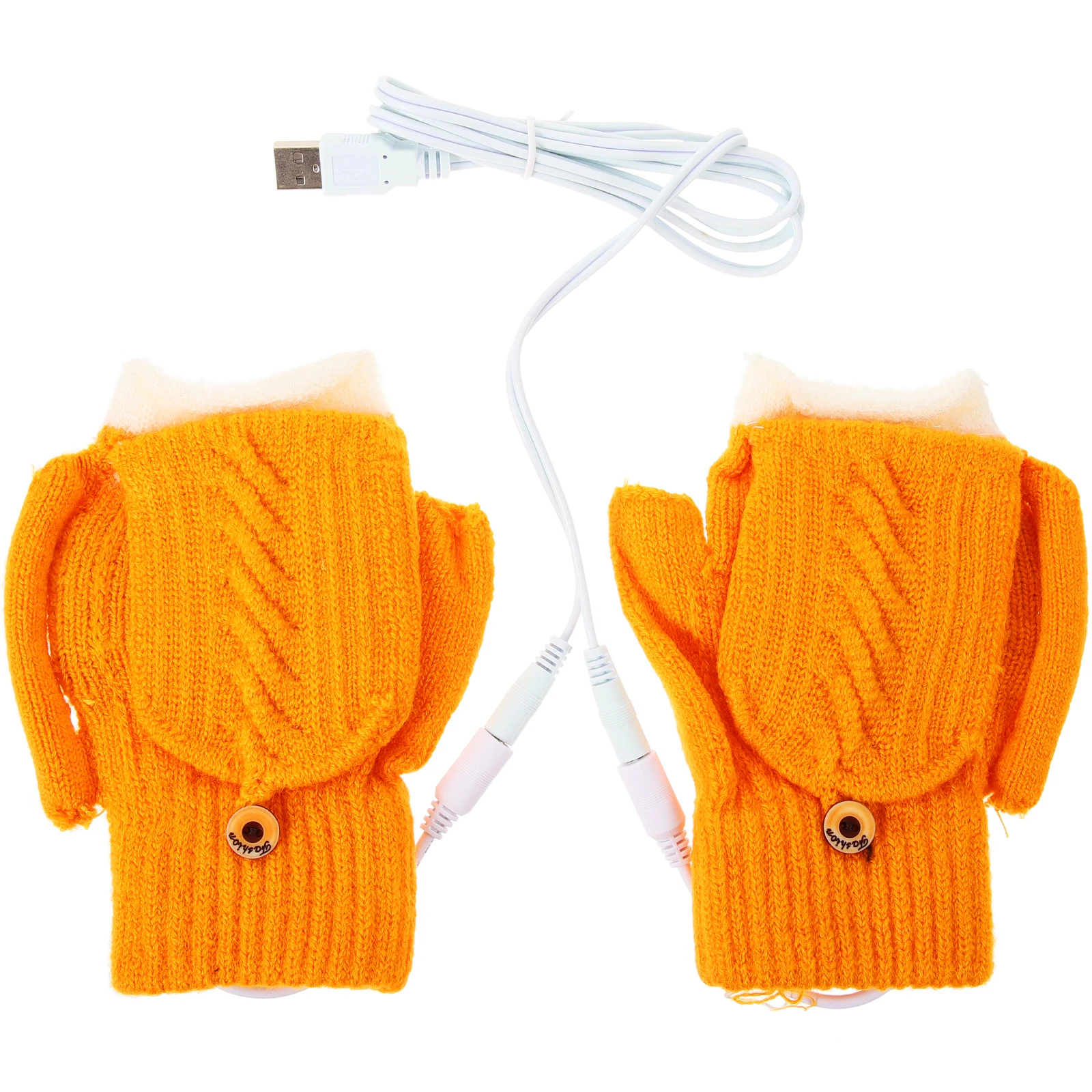 

1 Pair Usb Heated Gloves For Women Men Thermal Mitts Windproof Warm Outdoor Sports Hand Warmers Reusable Long Lasting Heat For