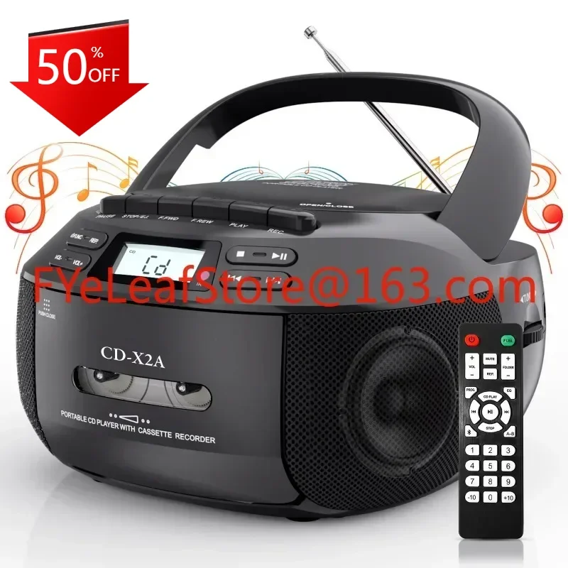 

Портативный Bluetooth CD MP3-плеер с воспроизведением FM-радио