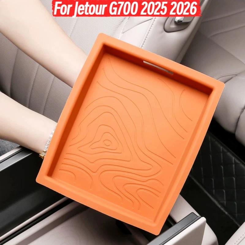 

For Jetour G700 2025 2026 Armrest Box Silicone Pad Tray Storage Box Pad Interior Refrigerator Modification Accessories