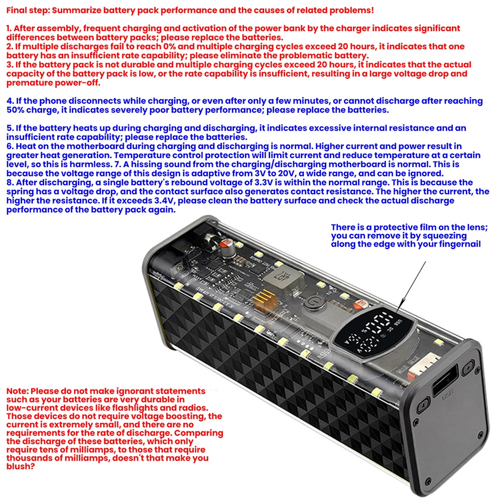 DIY Powerbank-Gehäuse PD65W Powerbank-Gehäuse 18650 LED-Bildschirm Transparente Batterie-Aufbewahrungsbox – Detail 5