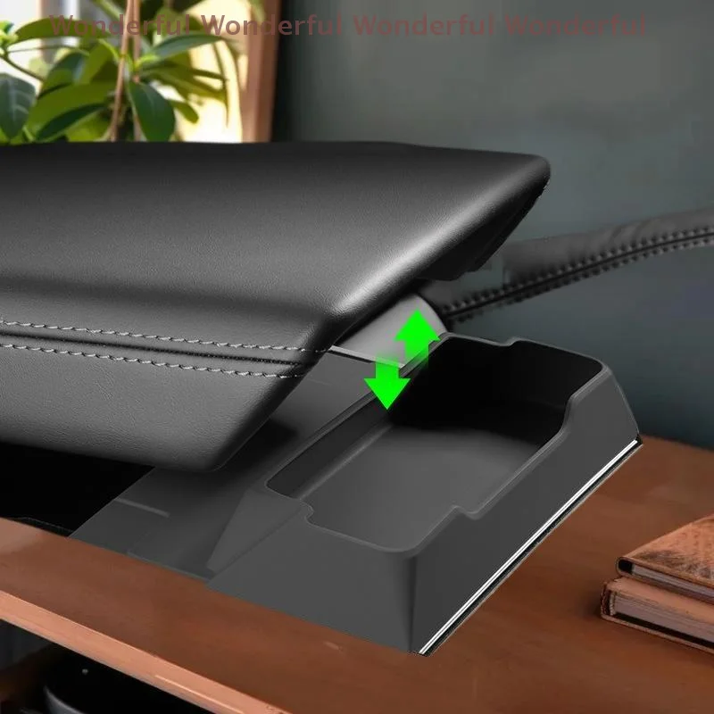 ملحقات السيارات الممتازة لـ Juniper 2025 Model Y: صندوق وحدة التحكم بمسند الذراع المركزي ومنظم صينية زجاجية #1