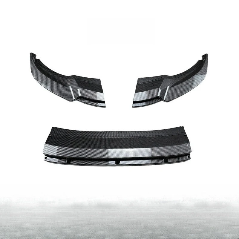 For VW Tiguan L R-Line MK2 2021-2024 Front Bumper Lip Spoiler - Gloss Black ABS Plastic Splitter Universal Fit Direct Bolt-On
