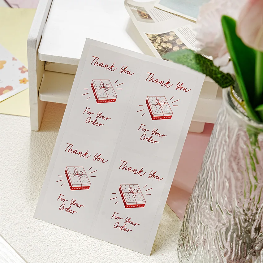 

40 шт./10 листов, новые наклейки «Спасибо за ваш заказ» для упаковки, подарочные бирки «Спасибо» для свадеб, свадебных душа, дней рождения