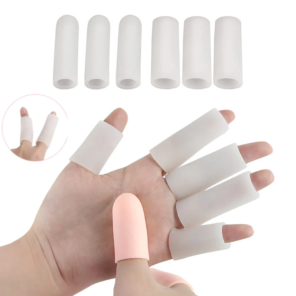 5pcs Soft Silicone Finger Protector Gel Tubes Little Toe Protector Corn Pain Relief Sleeve Cover Toe Separators Foot Care Tool