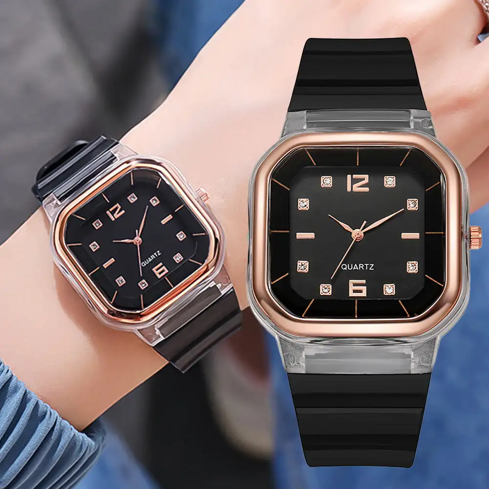 Candy Color Silicone women Watches outdoor Square dial Sports wristwatches simple casual Couple Quartz Watch relogio feminino