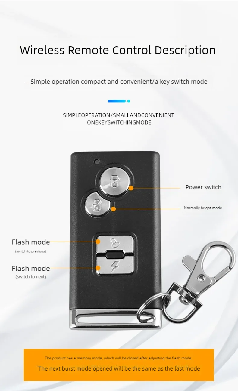 Remote battery LED flash charging wireless amber emergency magnetic flashing warning light, suitable for heavy-duty vehicles 12V